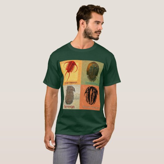 Vier Fossile Trilobite Montage T-Shirt (Vorne ganz)