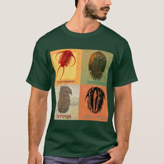 Vier Fossile Trilobite Montage T-Shirt (Vorderseite)