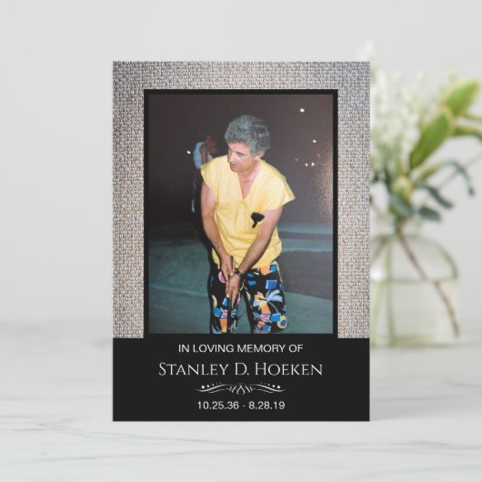 Vier Foto Begräbniskarte Dankeskarte (Stehend Vorderseite)