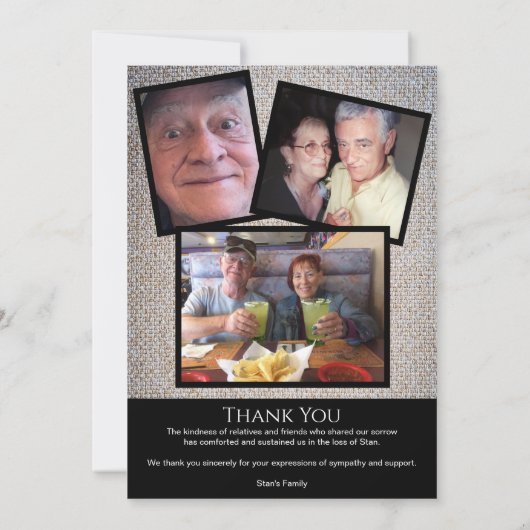 Vier Foto Begräbniskarte Dankeskarte (Rückseite)