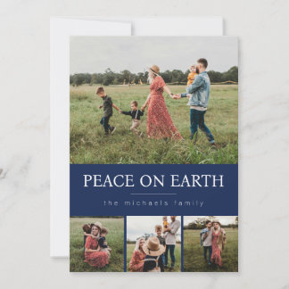 Vier Foto Collage Holiday Card - Marine Feiertagskarte