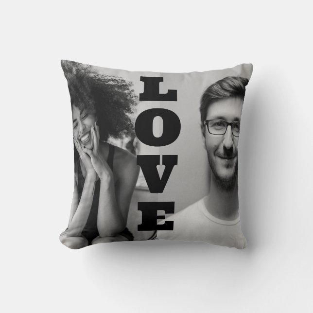 Vier Foto Couples Liebe für Valentines Geschenk Kissen (Vorderseite)