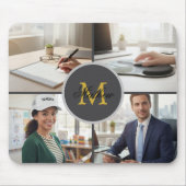 Vier-Foto-Monogramm Personalisierte Mauspad (Vorne)