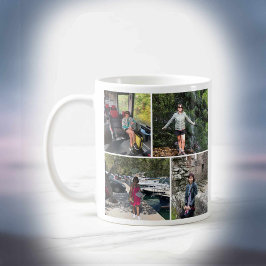 Vier Foto Montage Kaffeetasse