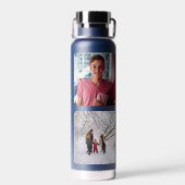 Vier Foto Personalisierter Name Trinkflasche (Rückseite)