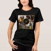 Vier Foto Personalisiertes Monogramm Custom Tri-Blend Shirt (Vorderseite)