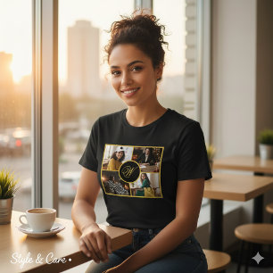 Vier Foto Personalisiertes Monogramm Custom Tri-Blend Shirt