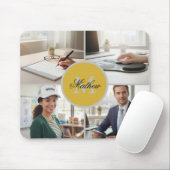 Vier Foto Personalisiertes Monogramm Name Benutzer Mousepad (Mit Mouse)