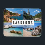 Vier Foto Strände Sardiniens sammeln Souvenir Magnet<br><div class="desc">Der rechteckige Kühlschrank Foto Magnet mit einer Andenken-Collage von vier Landschaft-Fotos der wunderschönen Strände auf der Mittelmeerinsel Sardinien,  Italien und der italienischen Text: "Sardegna",  was Sardinien bedeutet.</div>