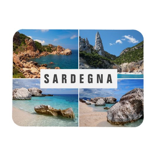 Vier Foto Strände Sardiniens sammeln Souvenir Magnet (Horizontal)