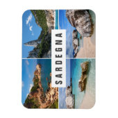 Vier Foto Strände Sardiniens sammeln Souvenir Magnet (Vertikal)