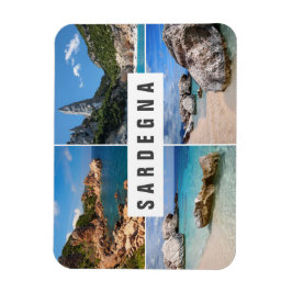 Vier Foto Strände Sardiniens sammeln Souvenir Magnet