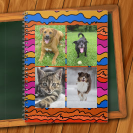 Vier Foto-Vorlagen Abstrakte Kunst Schule Notizblock