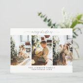 Vier Foto Weihnachtskarte Wünsche Einladung (Stehend Vorderseite)