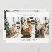 Vier Foto Weihnachtskarte Wünsche Einladung (Vorne/Hinten)