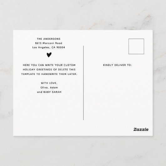 Vier-Foto Weihnachtskollektion Wunderbare Zeit Postkarte (Rückseite)