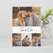 Vier Foto Zweiseitige Hochzeit Save The Date (Stehend Vorderseite)