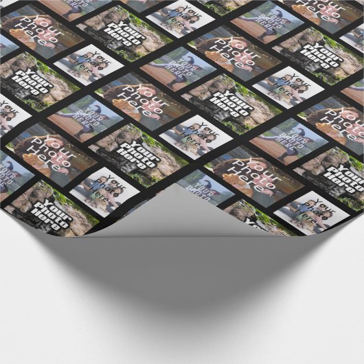 Vier FotoCollage individuell Geschenkpapier (Ecke)