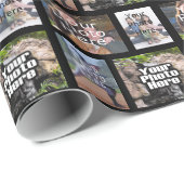Vier FotoCollage individuell Geschenkpapier (Rolleneckpunkt)