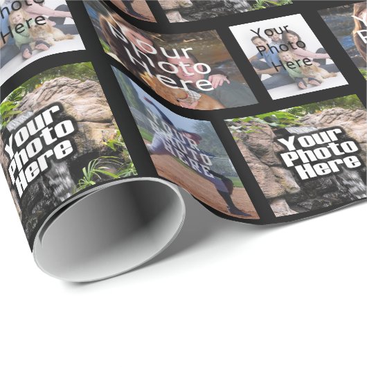 Vier FotoCollage individuell Geschenkpapier (Rolleneckpunkt)