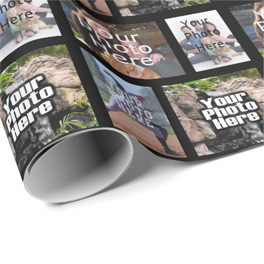 Vier FotoCollage individuell Geschenkpapier (Rolleneckpunkt)