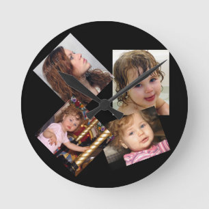 Vier Fotomaterial Runde Wanduhr