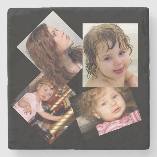 Vier Fotomaterial Steinuntersetzer (Vorderseite)