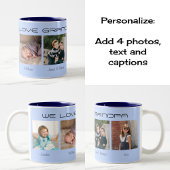Vier Fotos bearbeitbarer Text personalisiert lilac Kaffeetasse