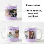 Vier Fotos bearbeiteter Text personalisiert Kaffeetasse