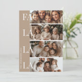 Vier Fotos Beige Farm La La La Christmas Einladung (Stehend Vorderseite)