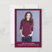 Vier Fotos Collage Burgundy- 3x5 Graduierung Einladung (Rückseite)