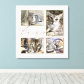 Vier Fotos Collage Liebe Skript weiß Leinwanddruck (Insitu (Holzboden))