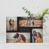 Vier Fotos Collage Minimalistisch Moderne Hochzeit Save The Date (Stehend Vorderseite)