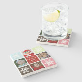 vier Fotos Collage Mod Foto Untersetzer (Seitenansicht)