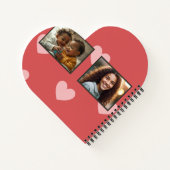 Vier Fotos Herz hinzufügen Notizblock (Rückseite)