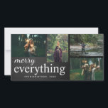 Vier Fotos | Merry Everything Chalkboard Script Feiertagskarte<br><div class="desc">Vier Fotos | Merry Everything Chalkboard Script Typografy Holiday</div>
