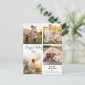 Vier Fotos Minimalistisches Foto Weihnachten Postkarte (Stehend Vorderseite)