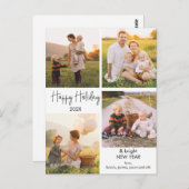 Vier Fotos Minimalistisches Foto Weihnachten Postkarte (Vorne/Hinten)