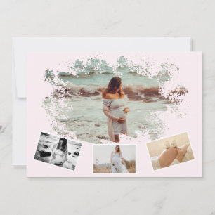 Vier Fotos sammeln sich einfach, um schwanger zu w Ankündigung