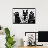 Vier Fotos Schwarz-Weiß-Typografie-Hochzeit Poster (Heimbüro)