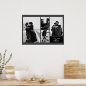 Vier Fotos Schwarz-Weiß-Typografie-Hochzeit Poster (Küche)