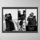 Vier Fotos Schwarz-Weiß-Typografie-Hochzeit Poster (Vorne)