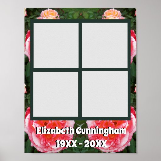 Vier Fotos zum Foto "Geplätscherte Rosen" Poster (Vorne)