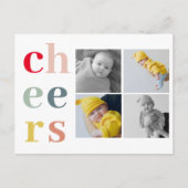 vier Fotos zusammenfassen | Farbige Beifall Postkarte (Vorderseite)