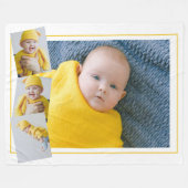 Vier Fotovorlagen Personalisiert Fleecedecke (Vorderseite (Horizontal))