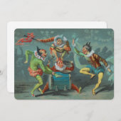 Vier französische Clowns Einladung (Vorne/Hinten)