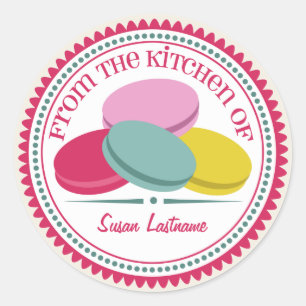Vier französische Macarons Personalisiert Kitesieg Runder Aufkleber