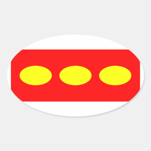 VIER Freetown Christiania Flag Ovaler Aufkleber