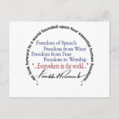 Vier Freiheitsentzug der FDR Postkarte (Vorderseite)