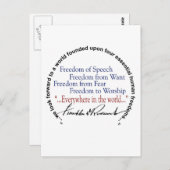 Vier Freiheitsentzug der FDR Postkarte (Vorne/Hinten)